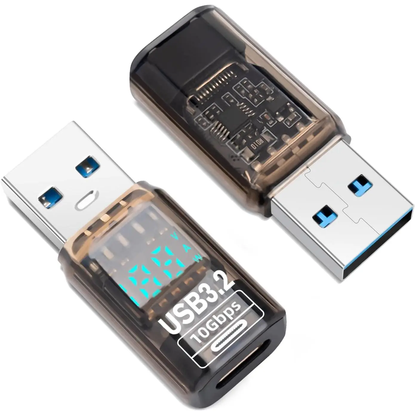 USB to USB C Adapter (2 Pack), USB C Female to USB 3.2 Male Adapter, Type C to USB A Converter for   and Data Syncing 60W 10Gbps Compatible with MacBook,