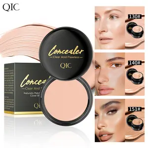 QIC 3-Color Creamy Water-Resistant Concealer Palette - Cosmetic for Dark Circles, Blemishes, Pore Minimising, Normal & Any Skin Types, Contour & Highlight Makeup