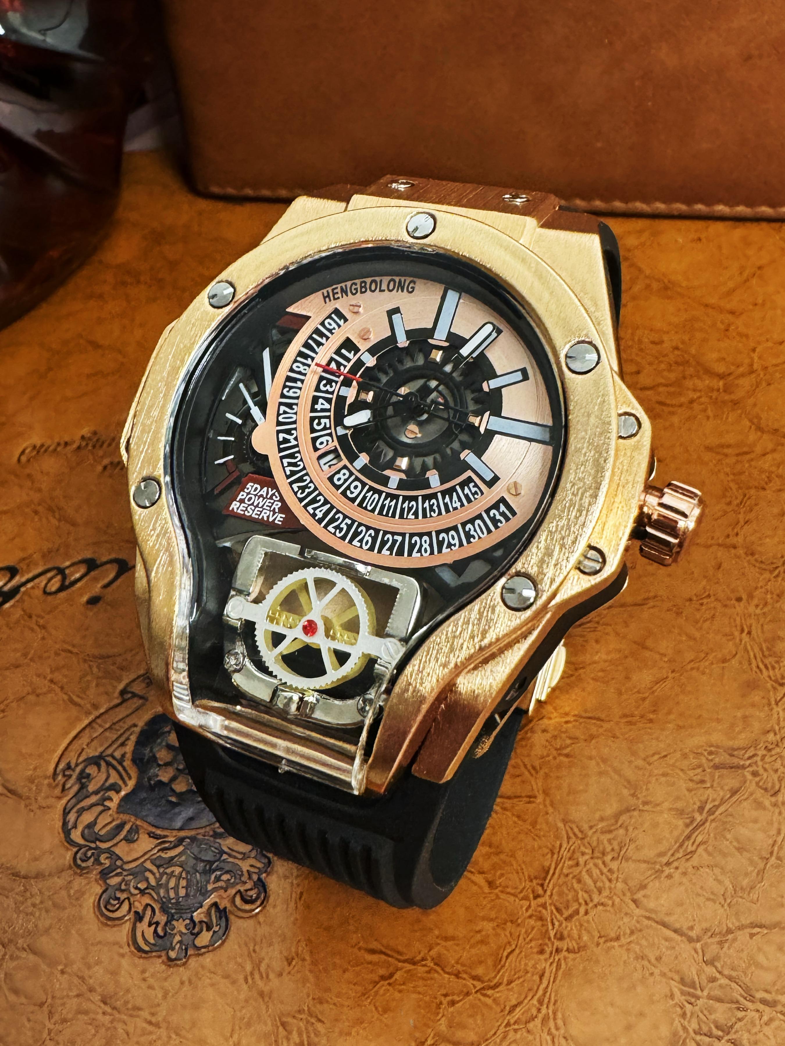Men's Punk Style Mechanical Design Quartz Watch, Fashion Watch for Party, Daily Clothing Decor, Trendy All-match & Exquisite Watch for Birthday Gift with Box Men's Punk Style Mechanical Design Quartz Watch, Fashion Watch for Party, Daily Clothing Decor, Trendy All-match & Exquisite Watch for Birthday Gift with Box