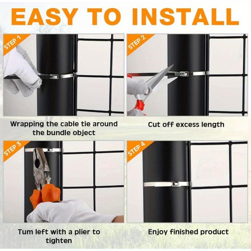 150 Pcs Metal Zip Ties Set, Multifunctional Cable Zip Ties, Stainless Stee Metal Zip Ties, Suitable for Outdoor Chain Link Fence and Exhaust Wrap, Cheap Stuff Industrial Hardware