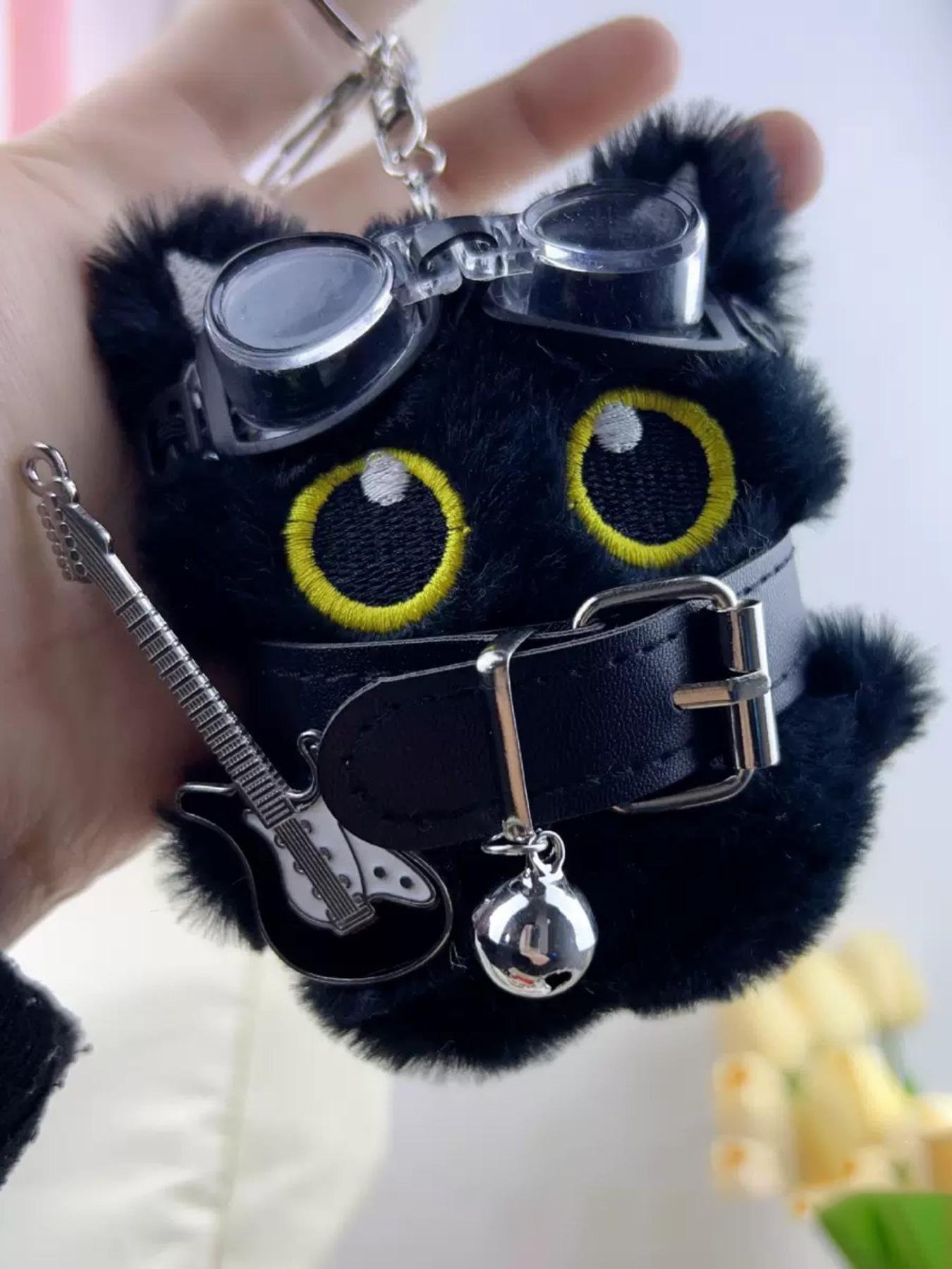 Cute Cat Design Keychain, Punk Style Plush Pendant Keychain for Women & Men, Fashion Accessories for Daily Use, Trendy All-match & Exquisite Keychain for Birthday Gift, Fuzzy Keychain, Stylish Keychain