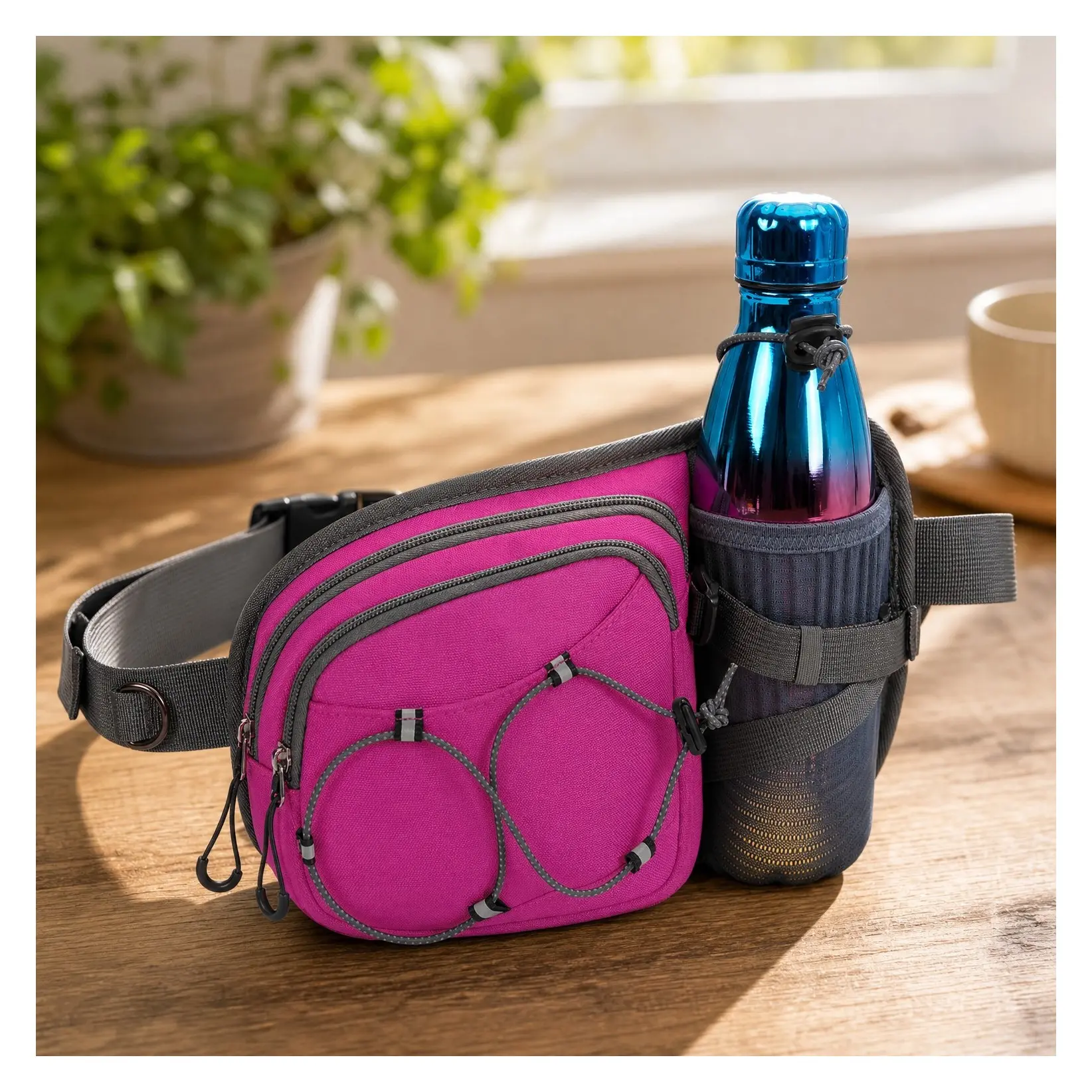 2L Hydration Waist Pack with Water Bottle Holder – Large Water-Resistant Crossbody Fanny Pack for Running, Hiking & Dog Walking, Men WomenGift