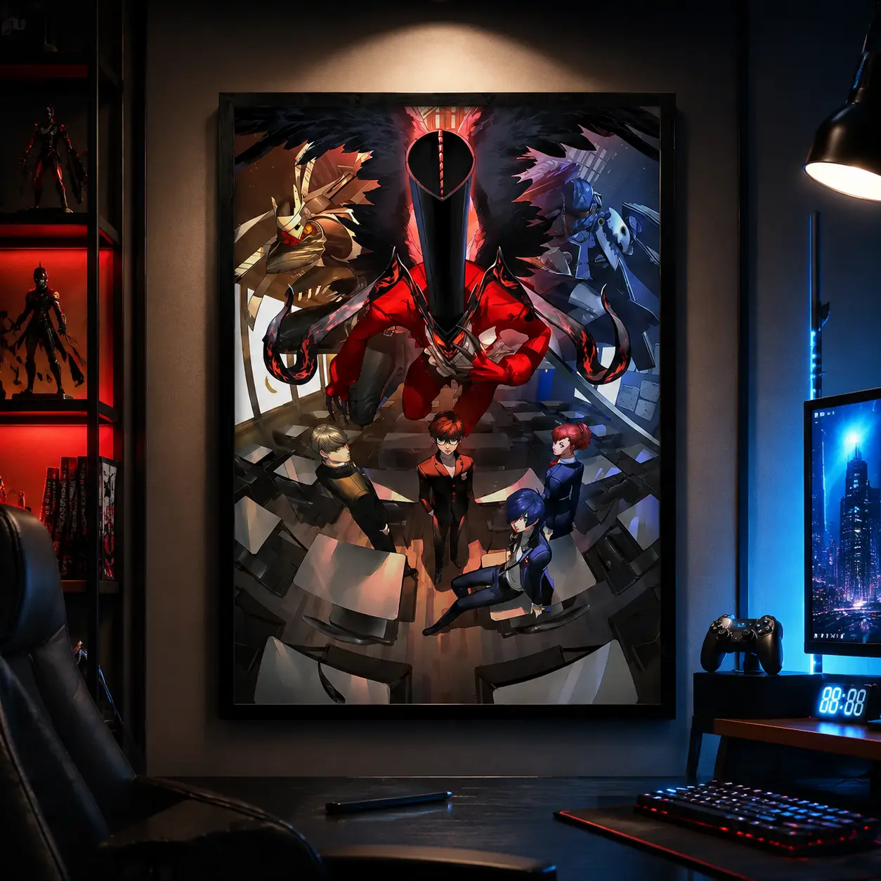 Persona 3, 4, 5 Bundle Art Poster,Anime RPG Character Poster Set of 3, Team of Heroes Wall Art Print, Manga Style Room Decor, Gift for Teen Bedroom & Studio, Canvas Wall Art, Japanese Game Poster, Otaku Room Decor, Gaming Room Decor, Gift for Fans