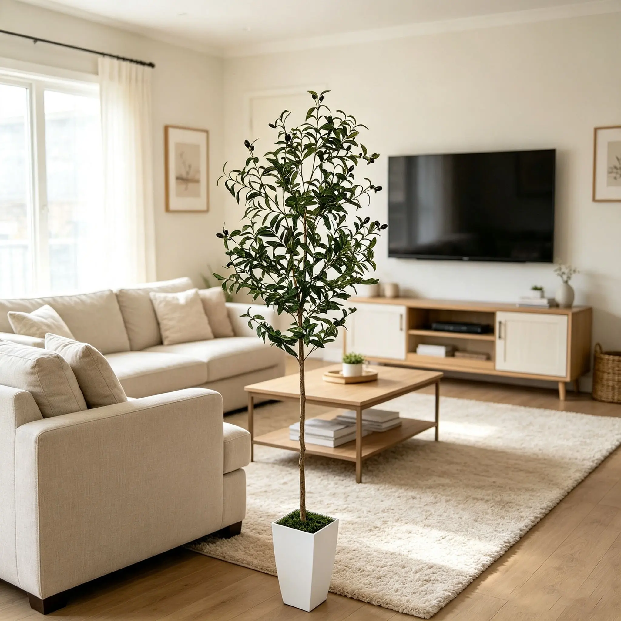 1Pcs 140-180cm Artificial Olive Tree potted, Home Kitchen Living Room Balcony Decoration, Holiday Decor, Christmas Thanksgiving Halloween