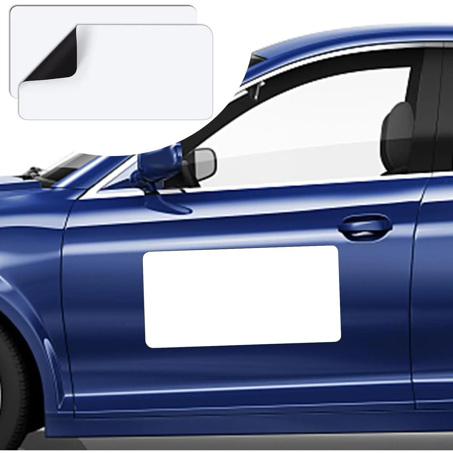 2Pcs Blank Car Magnets, 24x12 Inch Cars Door Magnet Signs Rounded Corners Flexible Magnetic Bumper Sticker to Advertise Cover Logo Prevent Vehicle Scratches Dents
