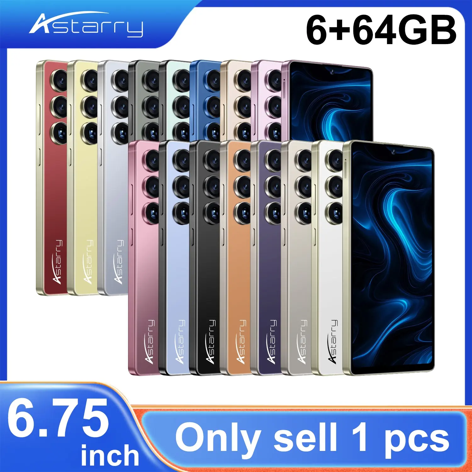 Astarry-25 Ultra Smart Phone, 6.75-Inch Screen, 6+64GB RAM/storage, 8+20mp Camera, Octa-Core Processor, Android 12.0, 4100mah Battery