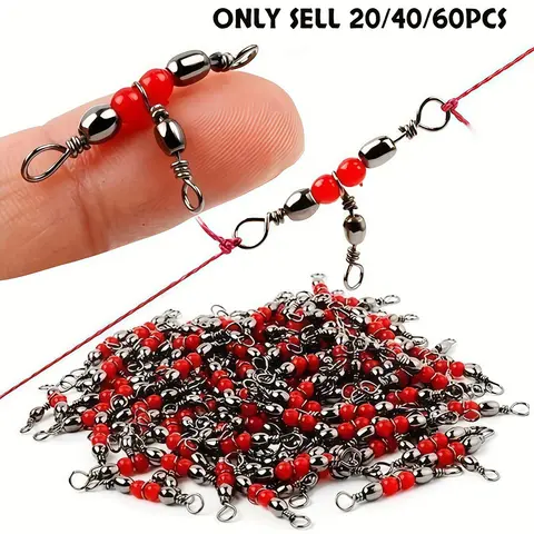 20/40/60pcs Triangular Fishing Swivel Connectors, Outdoor Fishing Supplies, Fishing Stuff, Corrosion-Resistant Fishing Swivels, Smooth Rotation, Anti-Twist Line Protection, Durable Accessories