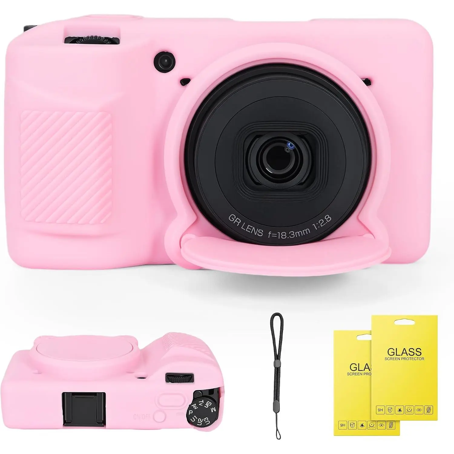 Case for Ricoh GR IV/GR IV HDF/GR IV Monochrome Camera, Soft  Protective Cover with Removable Lens Cap, Includes 2 Screen Protectors & 1 Wrist Strap ()