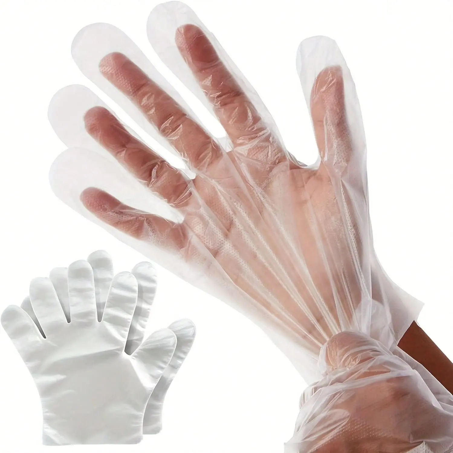 100/200pcs Disposable Gloves for Nail Art and Eyelash Extensions, Thick Pe Sanitary Food Safe Gloves for Beauty Salons, Kitchen and Restaurant Use