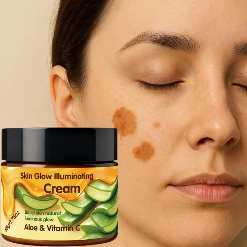 aloe, Aloe Vera, vitamin c, illuminating face cream, niacinamide, collagen, hyaluronic acid, centella asiatica, hydrating, moisturizing, skin glow lotion, dull, Lighten dark spots, uneven tone, daily facial brightening, skin care cream