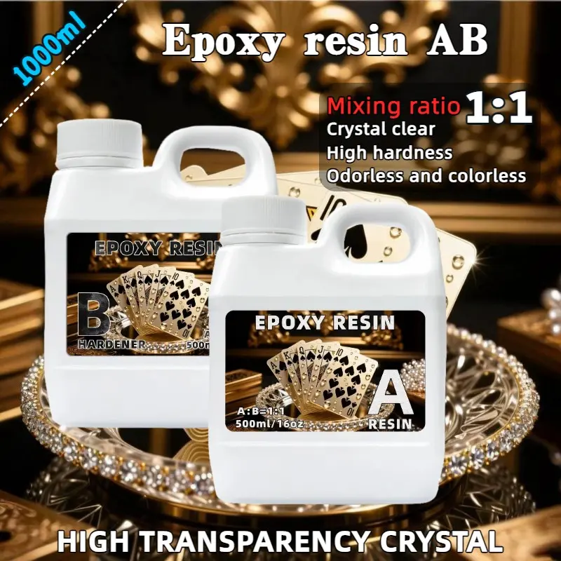 1000ML Epoxy Resin Kit, Easy Mixing, High Gloss, Odorless, Ideal for DIY Crafts, Jewelry, Art Coating, Resin Balm, Batch Number Kk0005