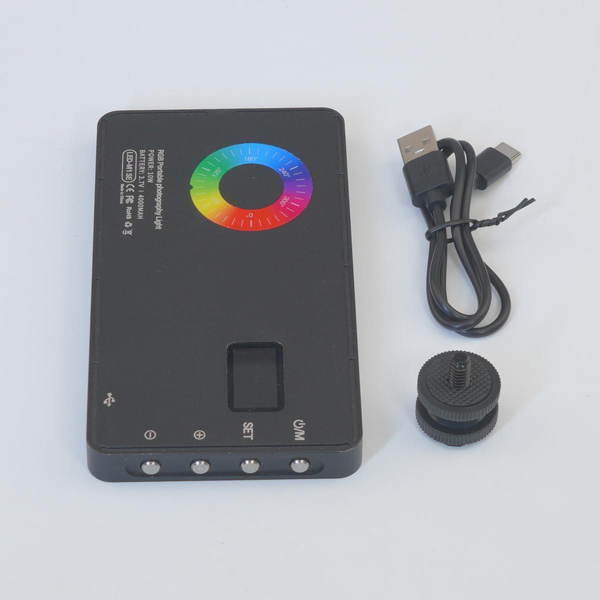 Portable Photography Fill Light Kit, 360° RGB Soft Fill Light with LCD Display Suitable for Live Streaming, High Capacity Photographic Fill Light for Camera