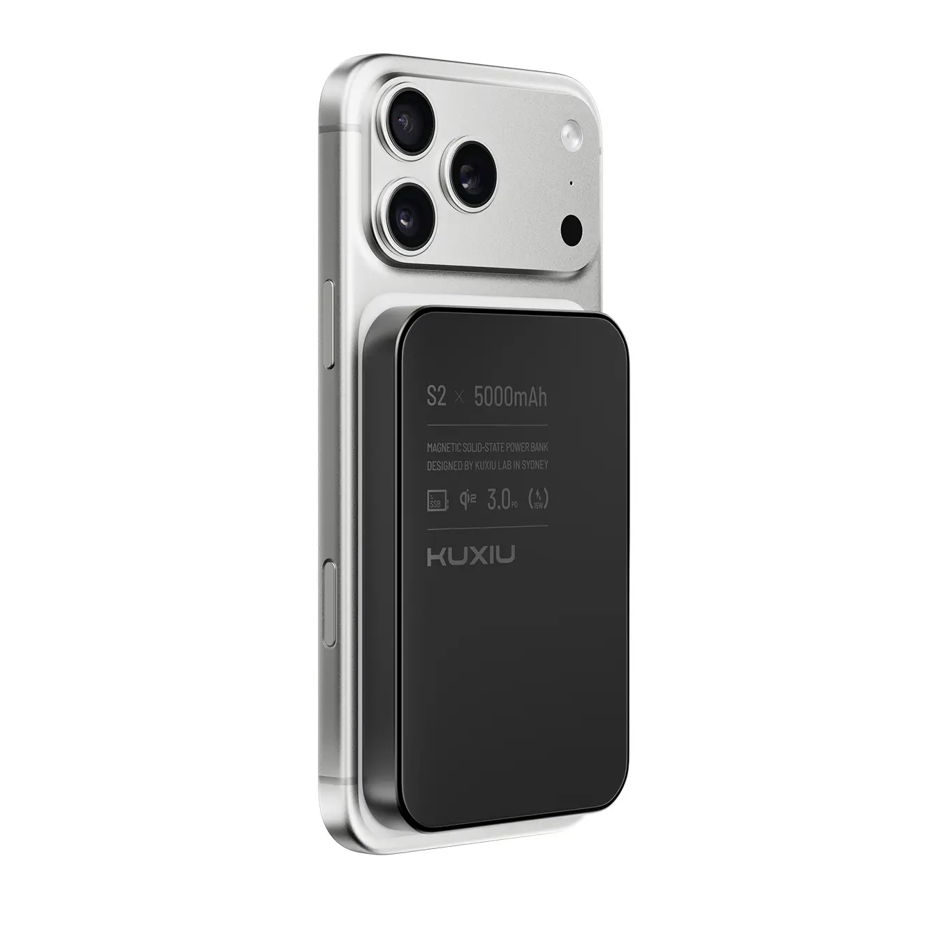 5000mAh Magsafe Magnetic Power Bank, Solid-State Battery Pack For iPhone 12-17 Series, Qi2-Certified Portable Wireless Fast Charger