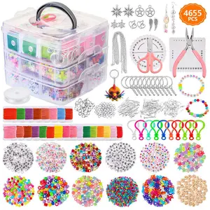 DIY Bag Charm Kits, Assorted Acrylic Heart Star Flower Letter Alphabet Beads, Beaded Keychain Making Kit for Women, Keychain Jewelry Making Kit with Beads