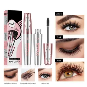 5D Volume Waterproof Mascara for Long Curled Lashes, Smudge-Proof Thickening Formula for Dramatic Eye Looks