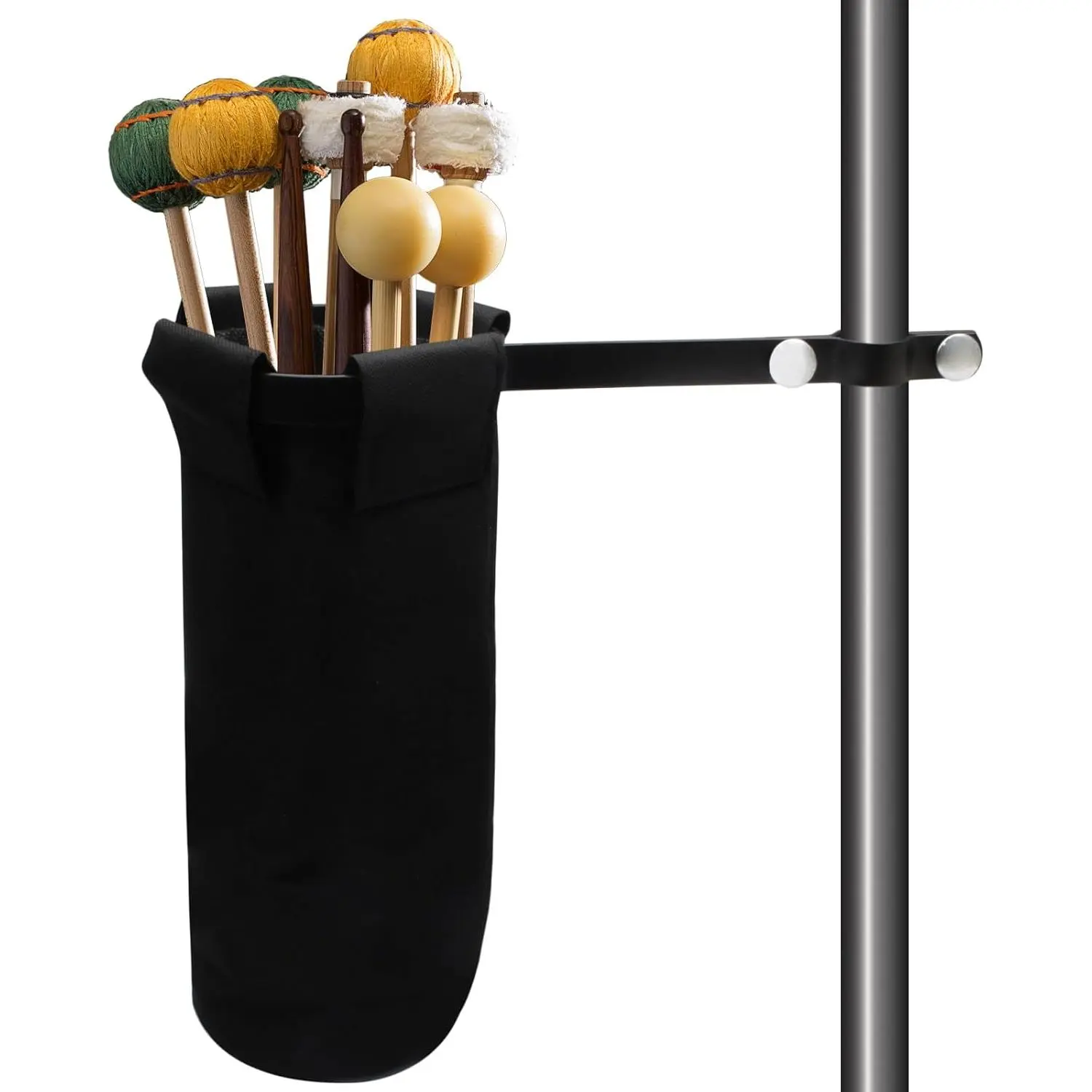 Drum Stick Holder for Drum Set, Removable Nylon Drumstick Bag Holder with Clamp- Lockable  Clamp for Drumsticks Mallets, Up to 10 Pairs of Sticks