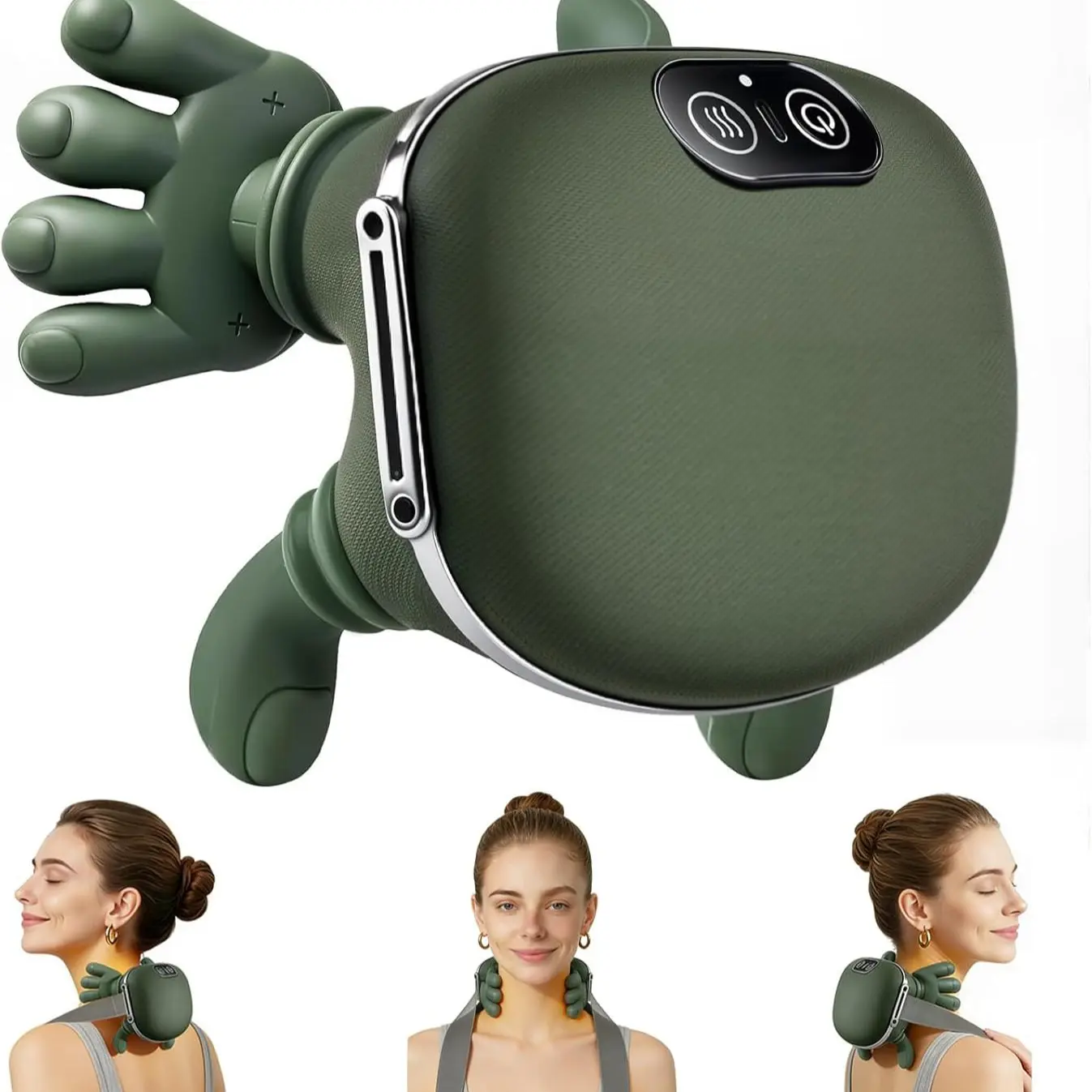 Neck Massager with Fingers, Hand Neck Massager, Wireless Portable Design, Type-C Charging, 4D Kneading Massage, Ideal for Home, Office, Travel