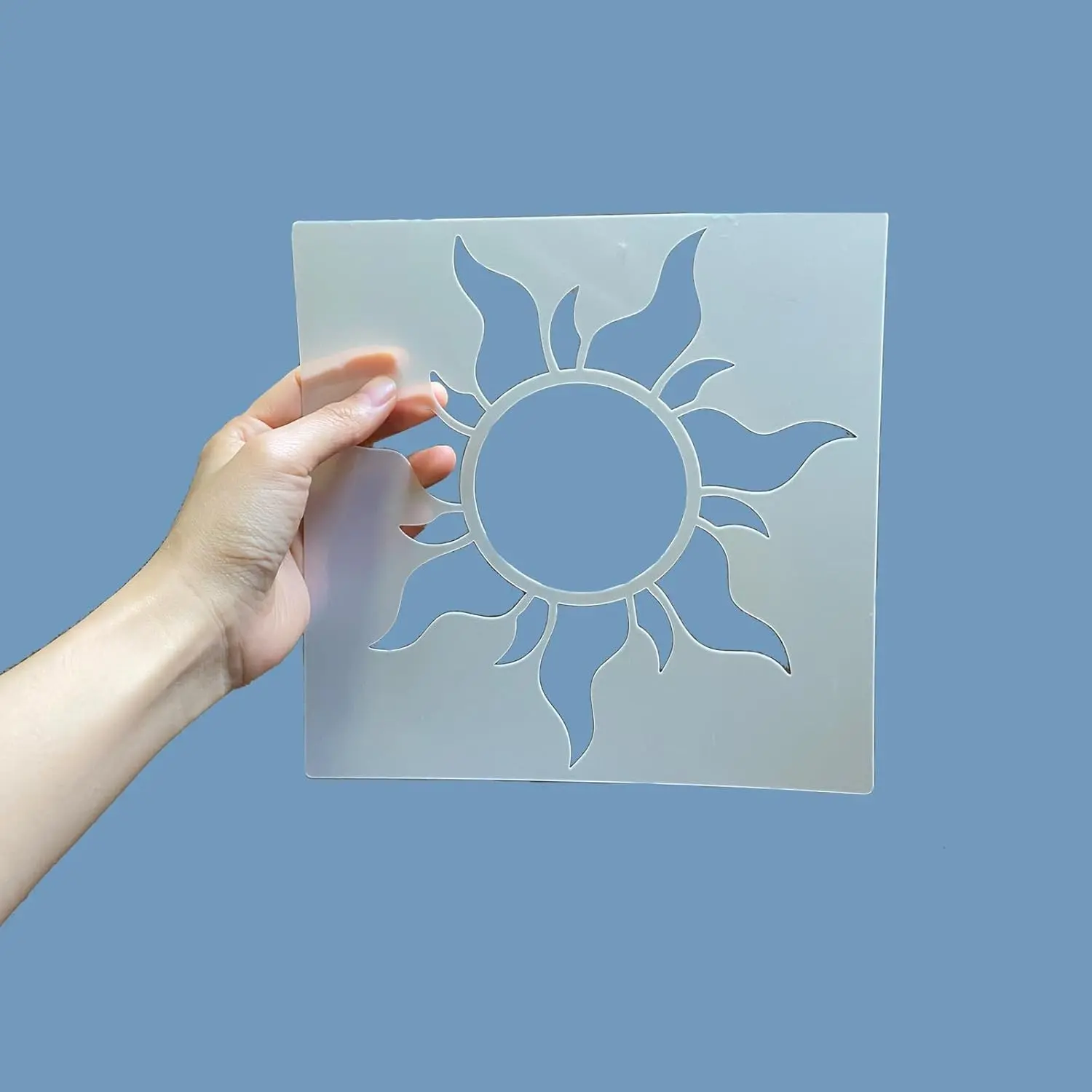 5-Piece Reusable Boho Sun-Shaped Stencils for Wood, Wall Crafts, Canvas & Furniture - Stenciled Decor for Drawing, Card Making, One Piece Cards