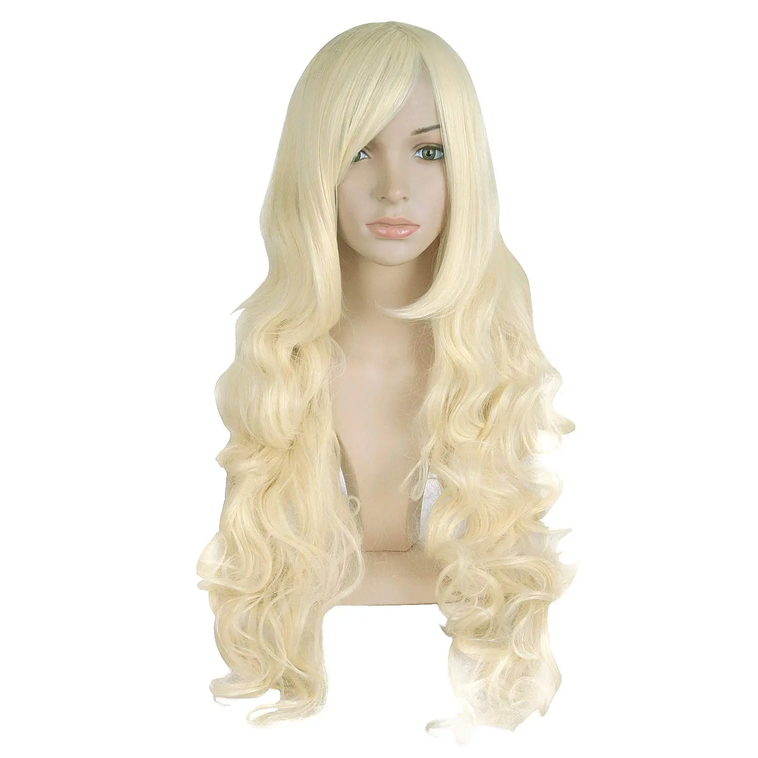 32" 80cm Long Hair Spiral Curly  Costume Wig (Light Blonde)