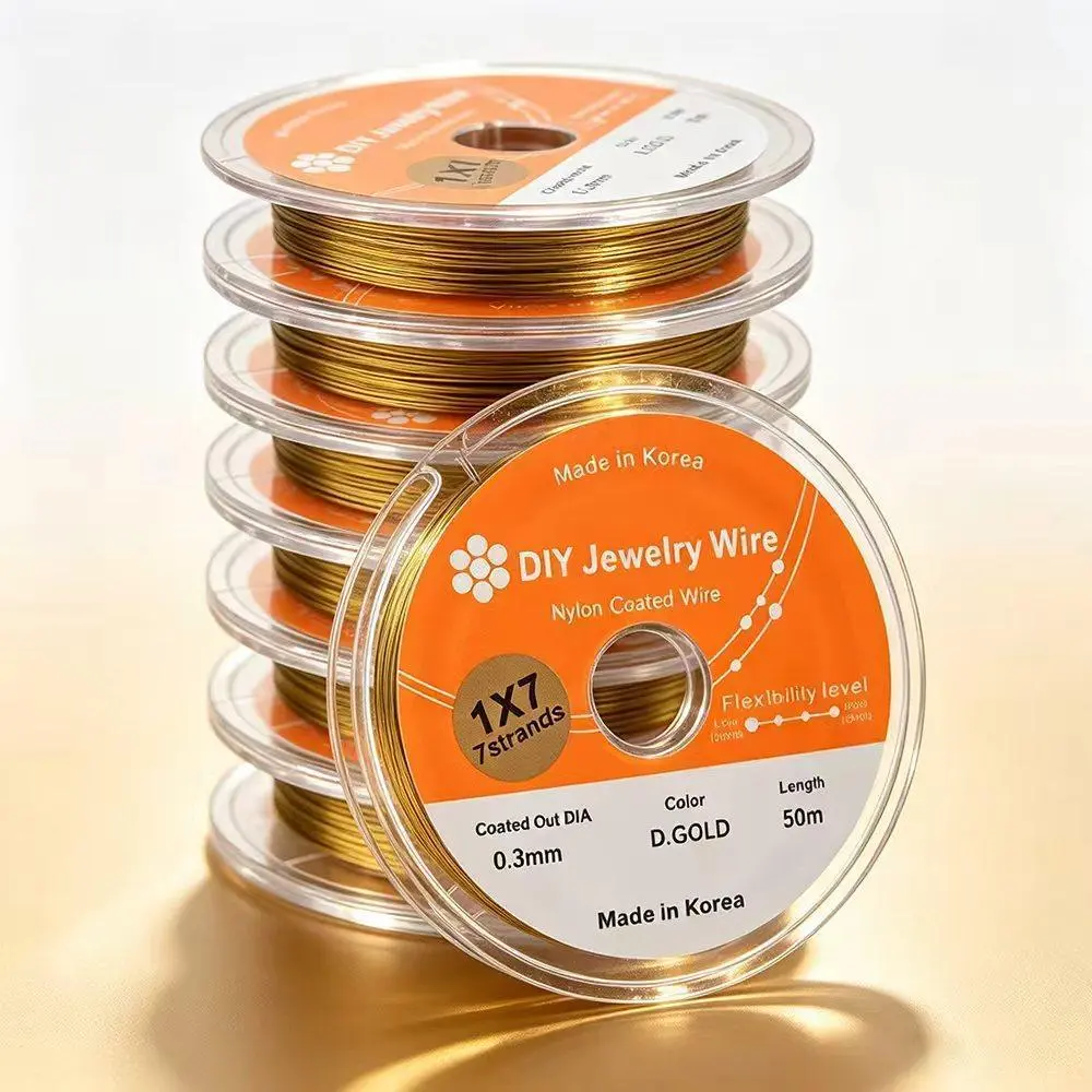 DiySoSo 0.30mm Beading Wire - Gold & Silver Fine Jewelry Craft Wire for DIY Projects, Bracelets, Necklaces