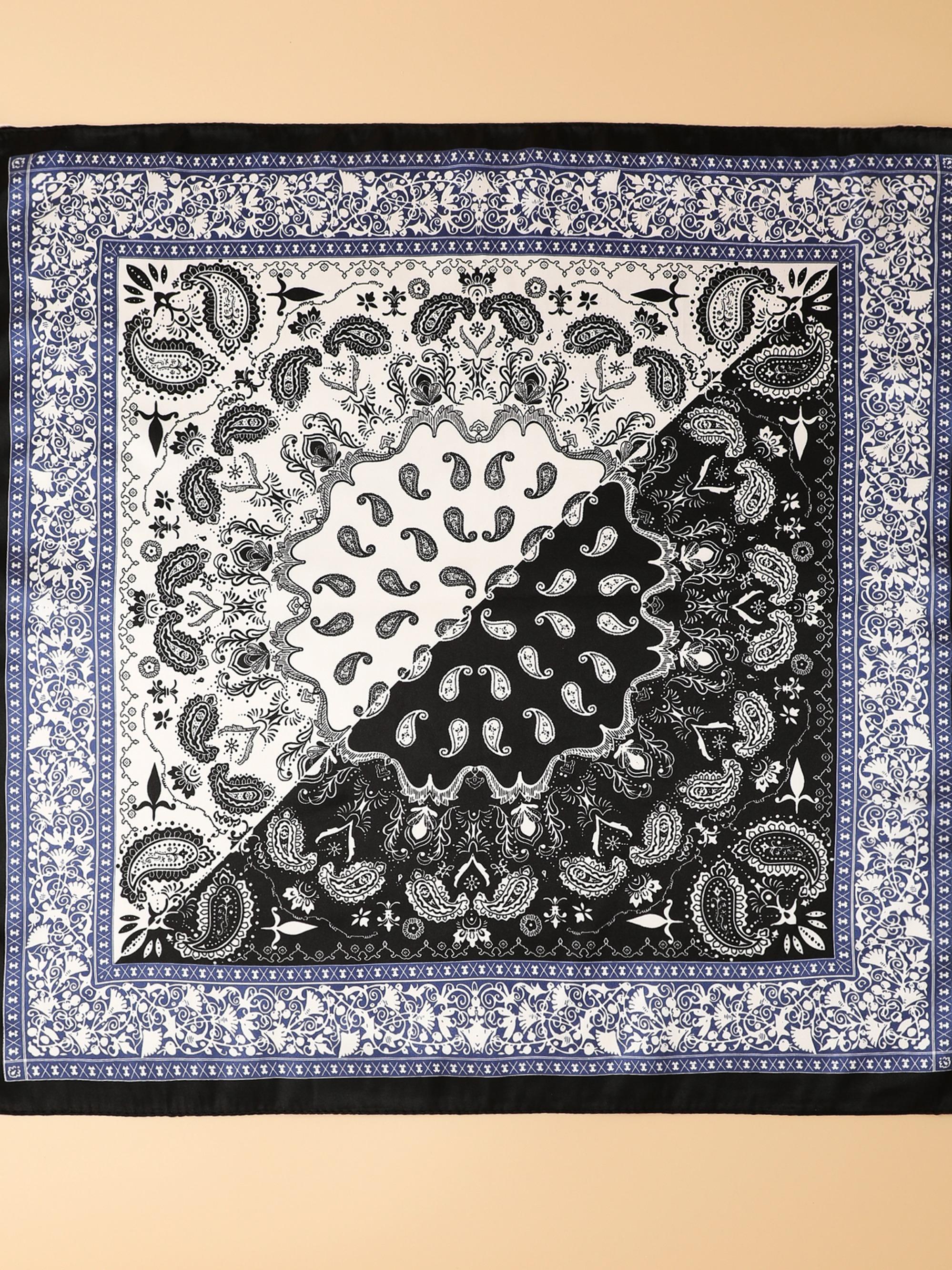 Paisley Print Square Scarf, Fashionable Soft Comfortable Bandana for Women & Men, Casual Versatile Scarf for Daily Wear, Boho Style Scarf, Fashion Accessories for Spring & Fall