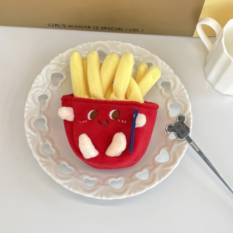 Cute Food Plush Keychain Stuffed Hanging Toy Burger Fries Hot Dog Chicken Leg Doll Fast Food Collection Gift for Children