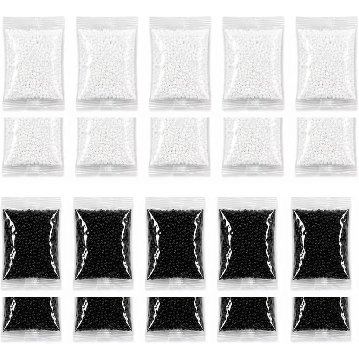 2.6mm Fuse Beads Refill Kit – Black & White, 20000+ Pcs (H2 & H7, 10000 Each), Mini Beads for DIY Pixel Art & Crafts, Smaller Than 5mm (No Tools)