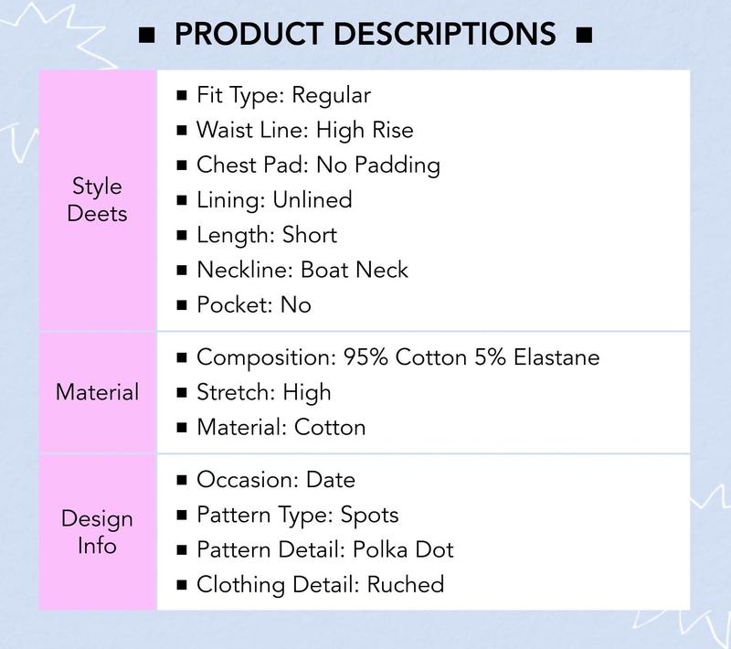 Cider 95% Cotton 5% Elastane Boat Neck Polka Dot Ruched Bell Sleeve Mini Dress