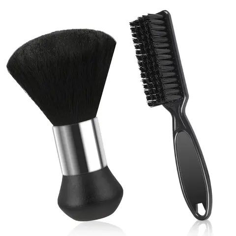 2 Pcs Neck Duster Barber Brush for Loose Hair, Professional Cutting Soft Trimmer Clipper Cleaner for Cleaning Around Neckline and Ears