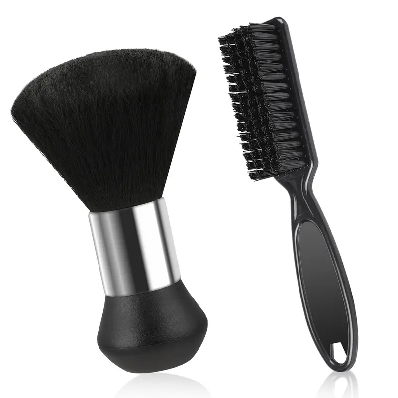 2 Pcs Neck Duster Barber Brush for Loose Hair, Professional Cutting Soft Trimmer Clipper Cleaner for Cleaning Around Neckline and Ears
