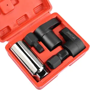 5-Piece Oxygen Sensor Kit, 1/2 and 3/8 Inch Drives, 7/8 Inch (22mm) with Thread Chaser and Offset Wrench, Car Tool Set, Car Repair Tools, Automotive Car Tools