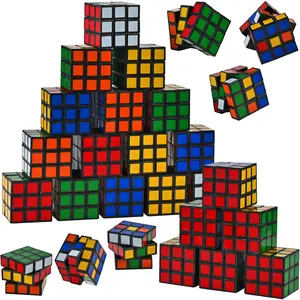 24 Pack Mini Cube Puzzles, 1.18in 3x3 Magic Cube Party Favors for Kids-School Rewards & Classroom Prizes, Stress Relief Toys for Birthdays, Easter, Christmas & Stocking Stuffers (Black)fidget toys
