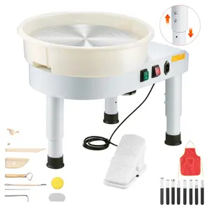 Pottery Wheel 14-Inch Ceramic Wheel Machine With 60-300 RPM Adjustable Speed, White Finish For Clay Sculpting And Pottery, Professional Electric Pottery Wheel For Beginners And Experts, Durable, Stable, Quiet Operation