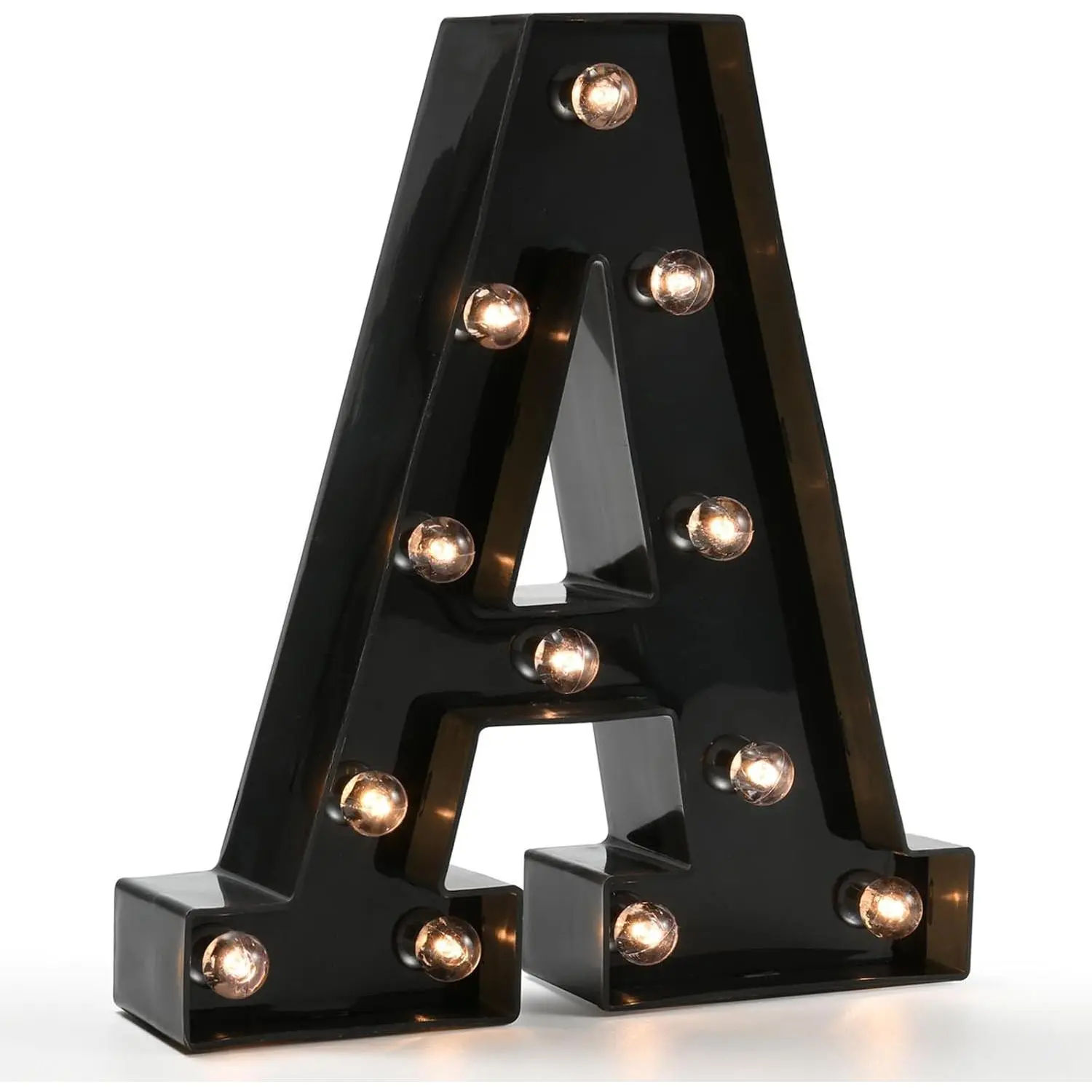 LED Light Up Black Marquee Letter A Sign, Decorative LED Alphabet Light for Night Light, Home Bar, Christmas, Birthday Party, Wedding Decoration