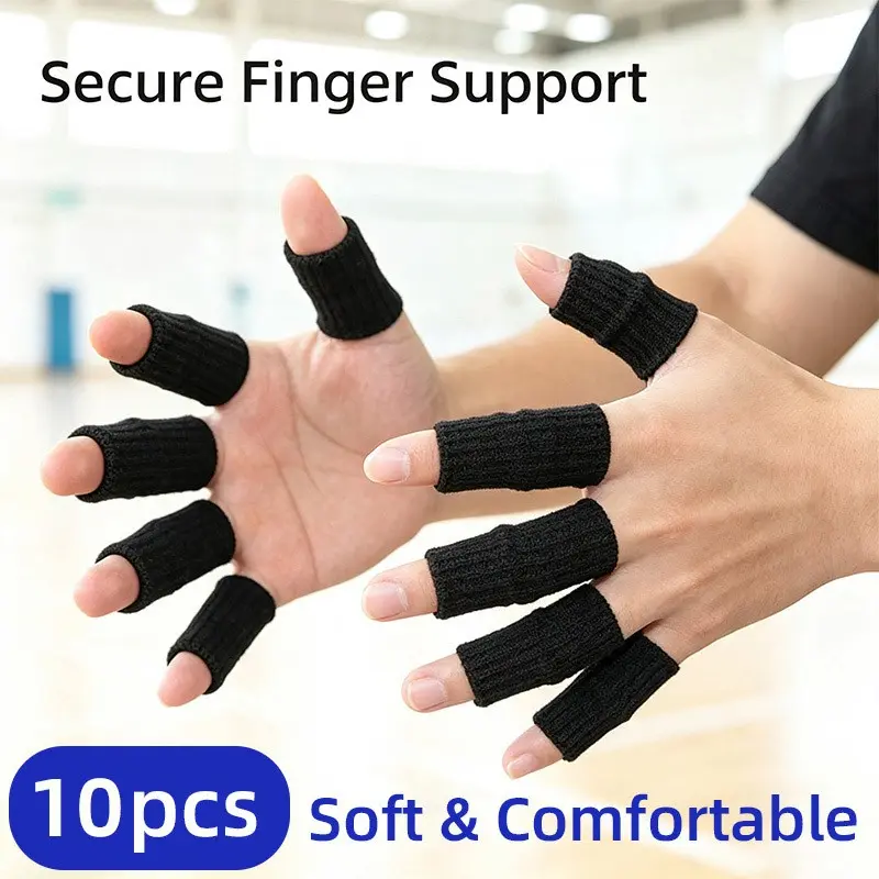 10 pcs Breathable Finger Cots, High Elasticity Protective Gloves, Nylon Blend, Ideal for Sports & Work, Reusable & Comfortable