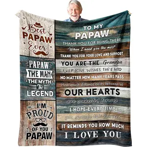Fathers Day Papaw Gifts, Gifts for Papaw from Grandkids/Granddaughter/Grandson, Papaw's Gift for Grandpa, Best Papaw's Birthday Gift Throw Blanket 60"X50"