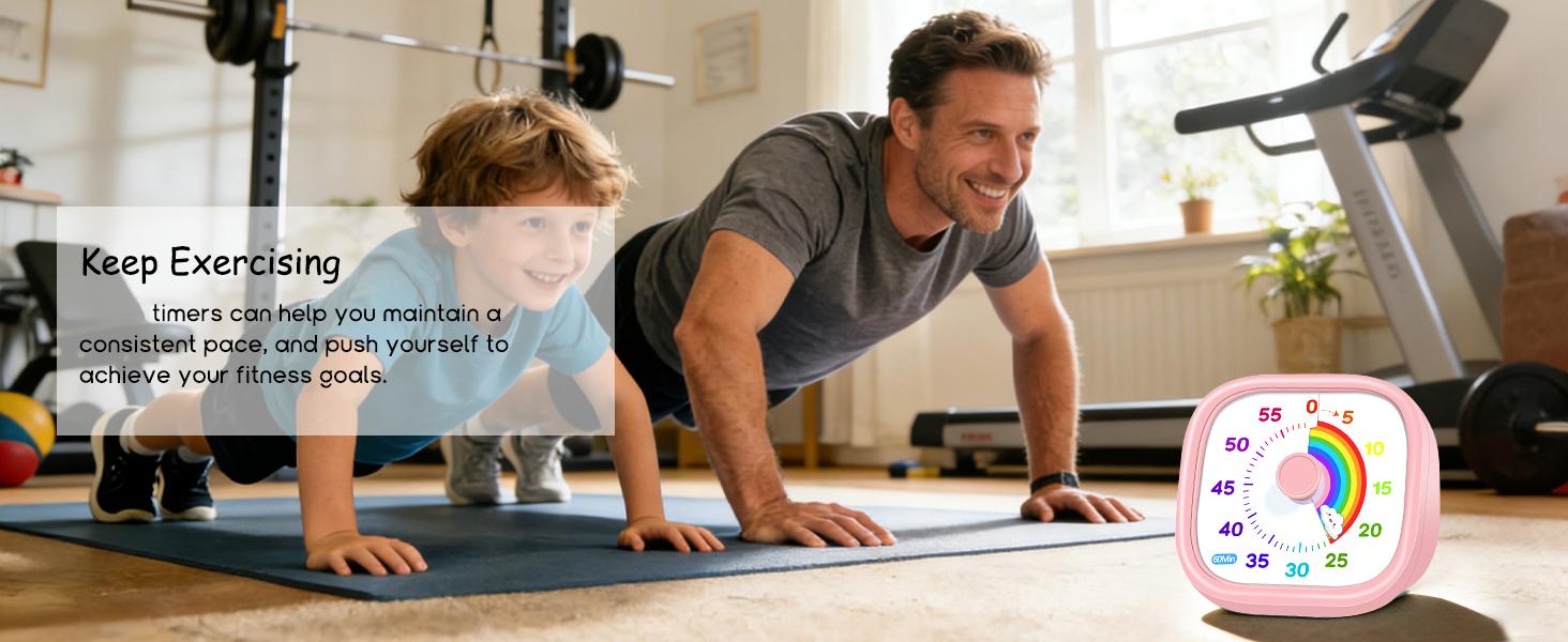 60-Minute Visual Timer for Kids – Rainbow Disk Countdown Clock, Silent Operation Pomodoro Timer for Classroom, Home & Office. Time Management Tool for Toddlers & Students – See Time Passing, Reduce Anxiety, Build Focus! Pink