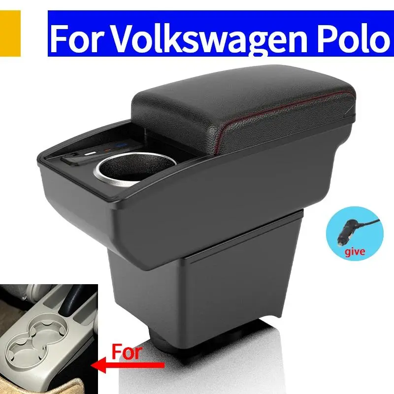 For Volkswagen POLO Armrest with cup holder 2002 -2009new For VW POLO Mk5 6R Vento Car Armrest box Center Storage box Car Interior Storage Car Organizers and Storage Car accessories Retrofit