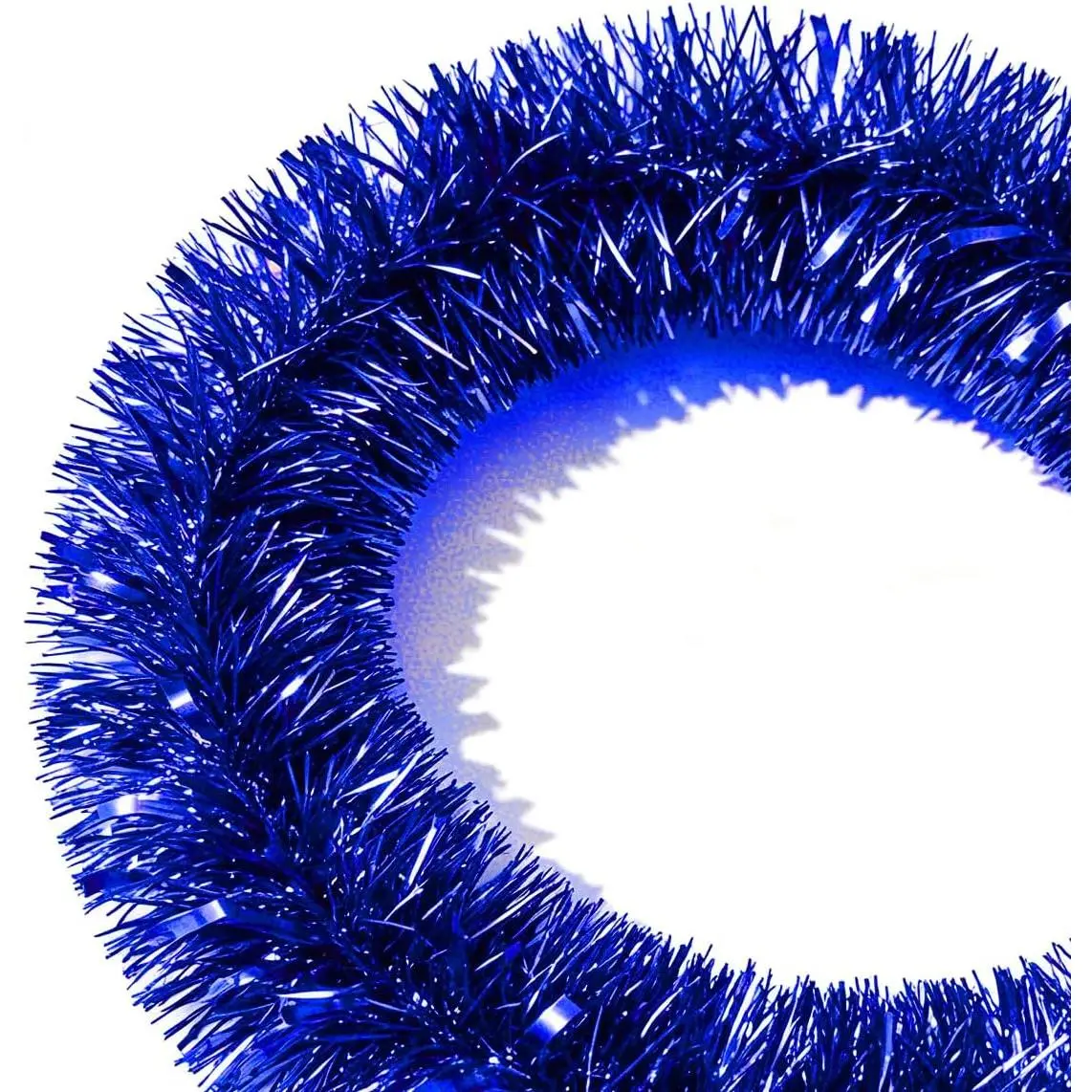 33Ft Christmas Tinsel Garland Shiny Fine Threads Stripes Twist Metallic  Decor for Christmas Tree,  Year Eve Party, Wedding, Anniversary Backdrop,  Indoor Outdoor Decorations(Blue)