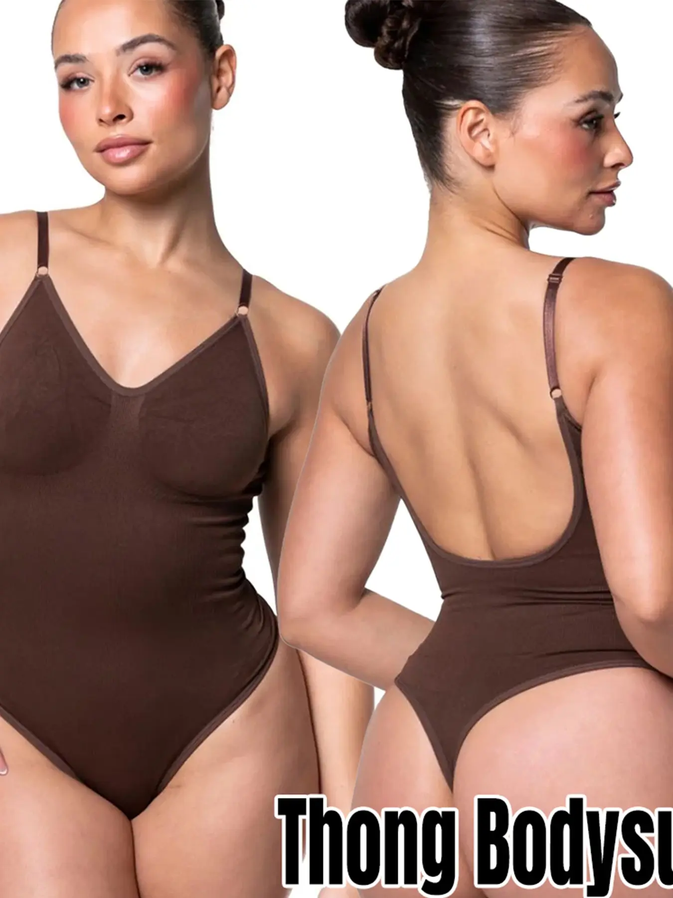 U-Back High Split Shapewear, Backless Design for Outer Wear, Body Sculpting Undergarment, Comfortable & Stylish Lingerie Option, Elastic Shapewear Bodysuit