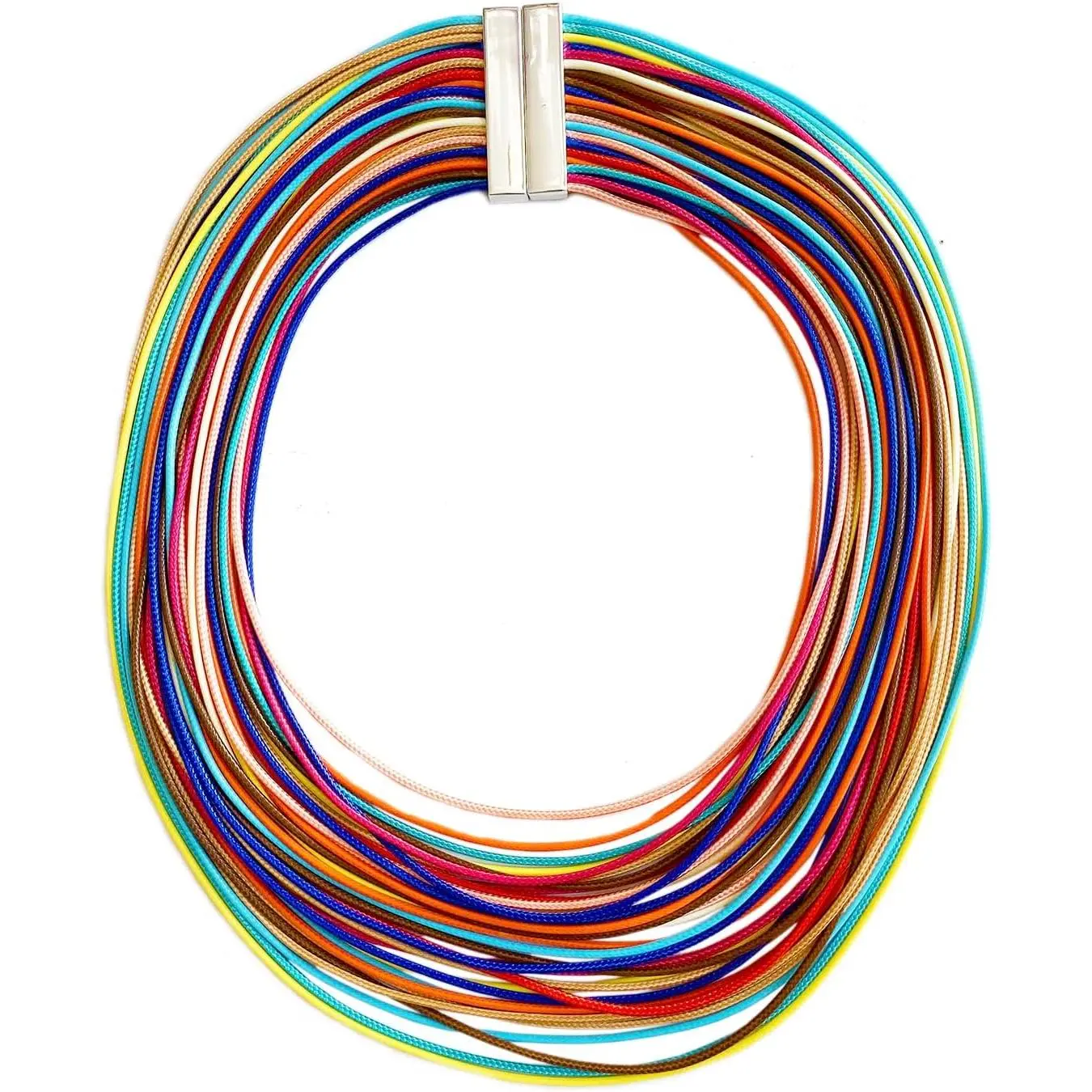 Women's 36-Layer Wax Line Bib Choker Necklace, Fashion Statement Jewelry, 36 Layers