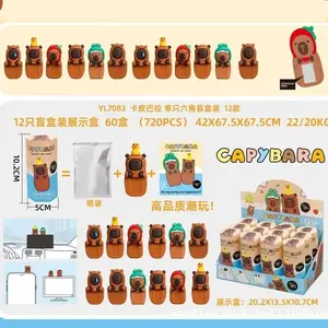 Random 2Pcs Capybara Blind Box Hippers Surprise Party Angel Mysterious Blind Box Anime Figure Figure Model Toy