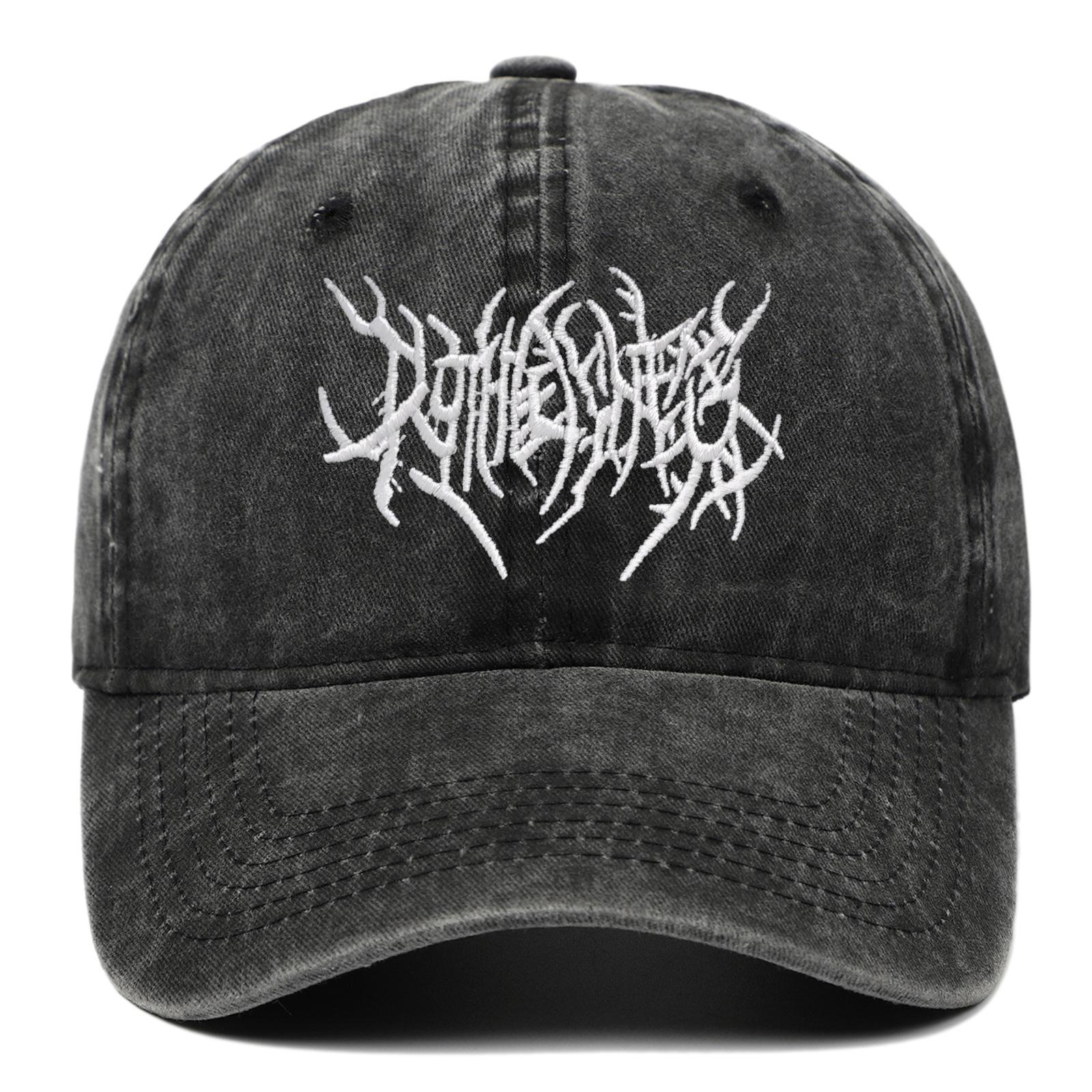 New Retro Washed Gothic Street Punk Punk Hip-Hop Baseball Cap Embroidered Fashion Versatile Snapback Hat