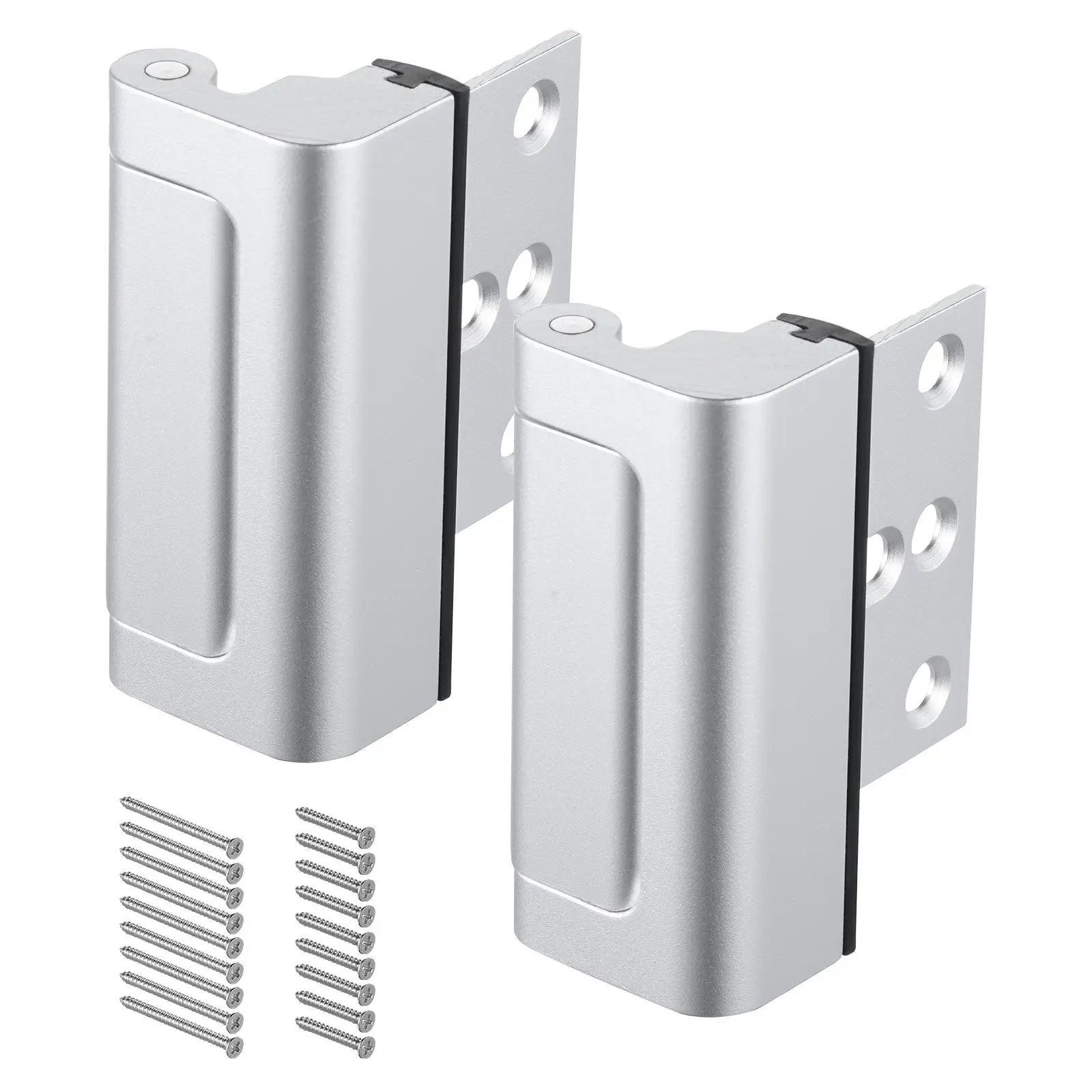 【DealsForYouDays】VEVOR Door Reinforcement Lock, 2 Pack Home Security Door Lock, with 3 Inch Stop Withstand 800 lbs of Force, with 8 Screws, for Inward-Opening, Aluminum Alloy, Add Extra High Security to Your Home