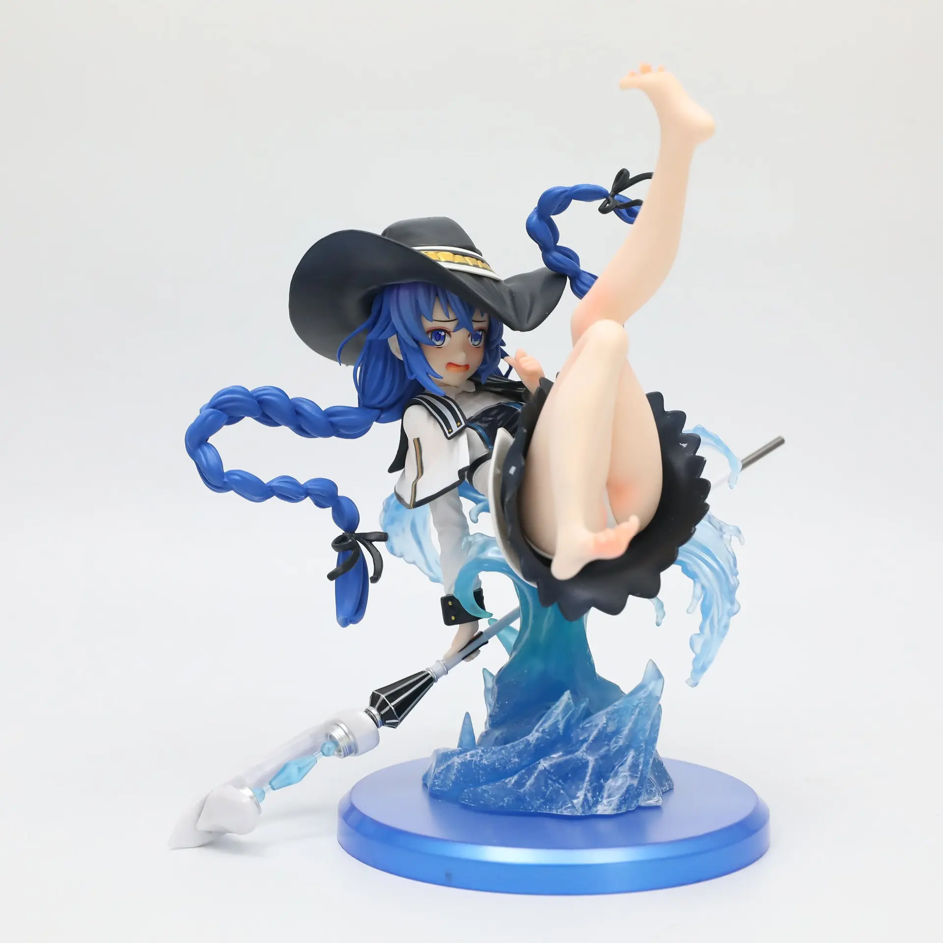 Loki Handheld Figure 20cm/7.87in, No Job Anime PVC Statue, Witch Girl with Staff & Ice Water Effect Base, Desktop Collection Gift