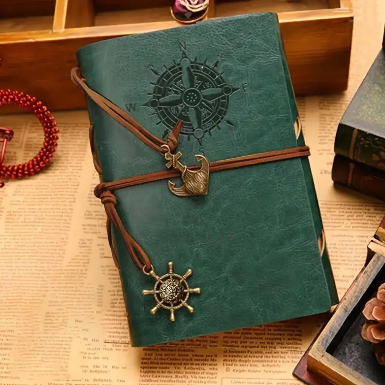 A6 PU Leather Cover Notebook with Pendant, Portable Travel Journal for Students and Office Use, Personalized Loose Leaf School Supplies, Student Essentials
