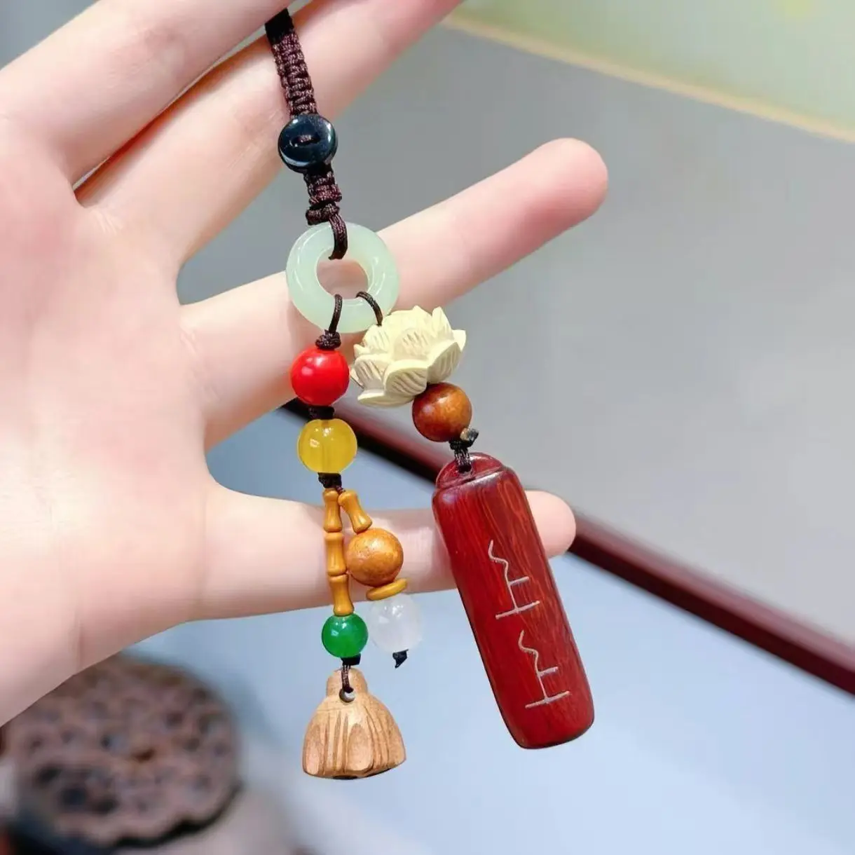 Creative Lotus Pendant, DIY Lotus Seed Charm, Phone Holder, Keychain, Unisex Creative Clip, Bag Accessory, High-End Mobile Decor, Handmade Portable, Keychain Charms