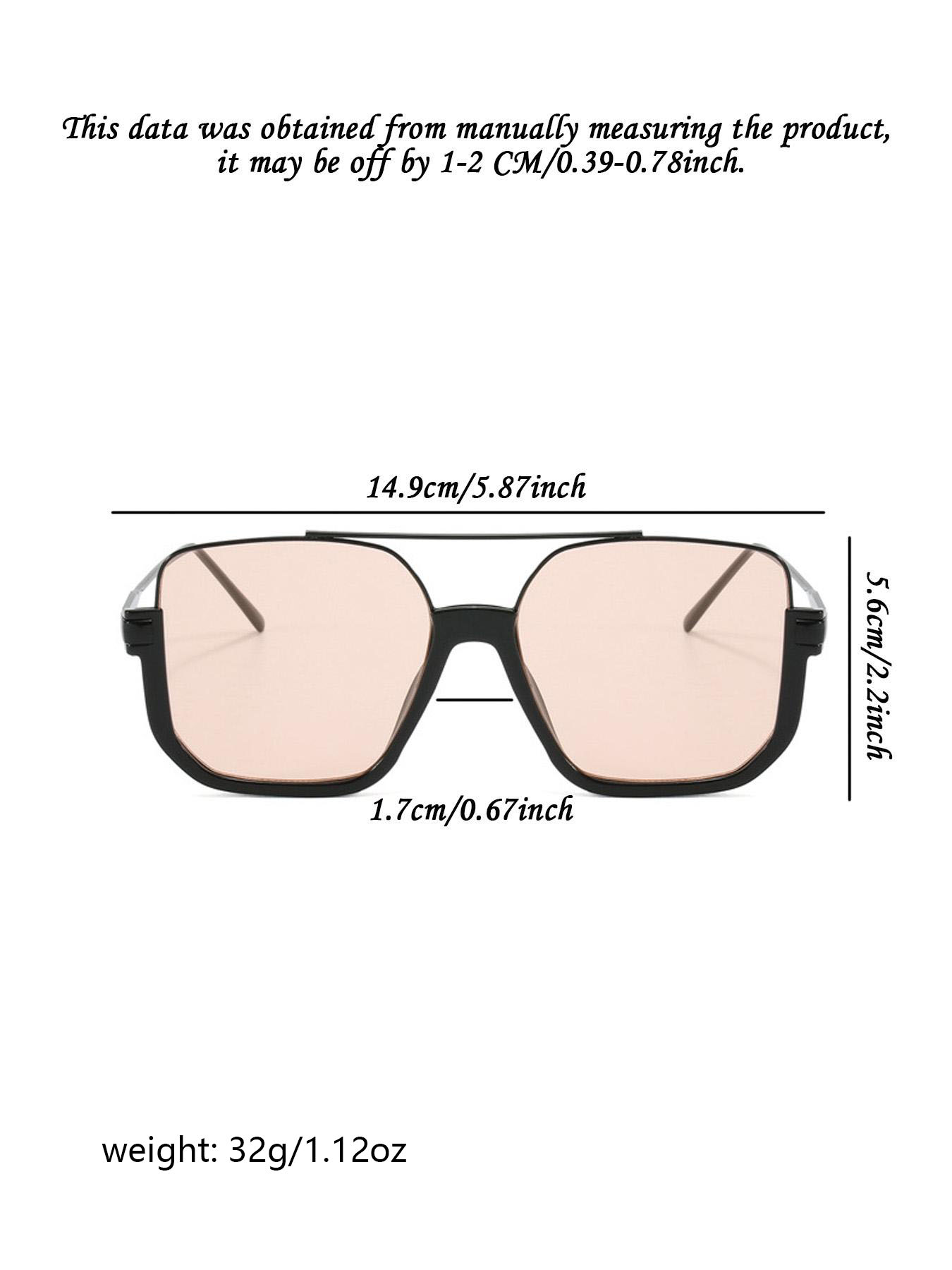 Unisex Fashionable All-match Tinted Lens Aviator Sunglasses, Vintage Trendy Sunglasses, Fashionable Sunglasses for Outdoor Activities, Sleek Rectangular Sunglasses