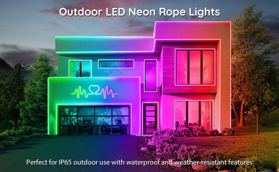 16.4Ft Neon Rope Lights,Flexible Led Rope Lights Control with App/Remote,Multiple Modes Rope Lights,IP65 Outdoor RGB Led Neons Light Waterproof,Music Sync Gaming Led Neon Strip for Bedroom Decor 16.4Ft Neon Rope Lights,Flexible Led Rope Lights Control with App/Remote,Multiple Modes Rope Lights,IP65 Outdoor RGB Led Neons Light Waterproof,Music Sync Gaming Led Neon Strip for Bedroom Decor