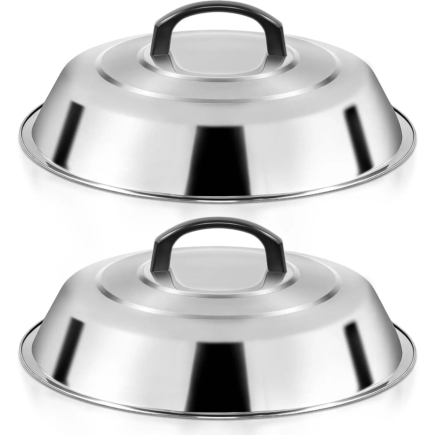 12 Inch Stainless Steel Cheese Melting Dome - 2 Pack BBQ Griddle Accessories, Basting Cover & Steaming Cover Wok Lids, Fits Blackstone Camp Chef Flat Top Griddle, Indoor Outdoor Use
